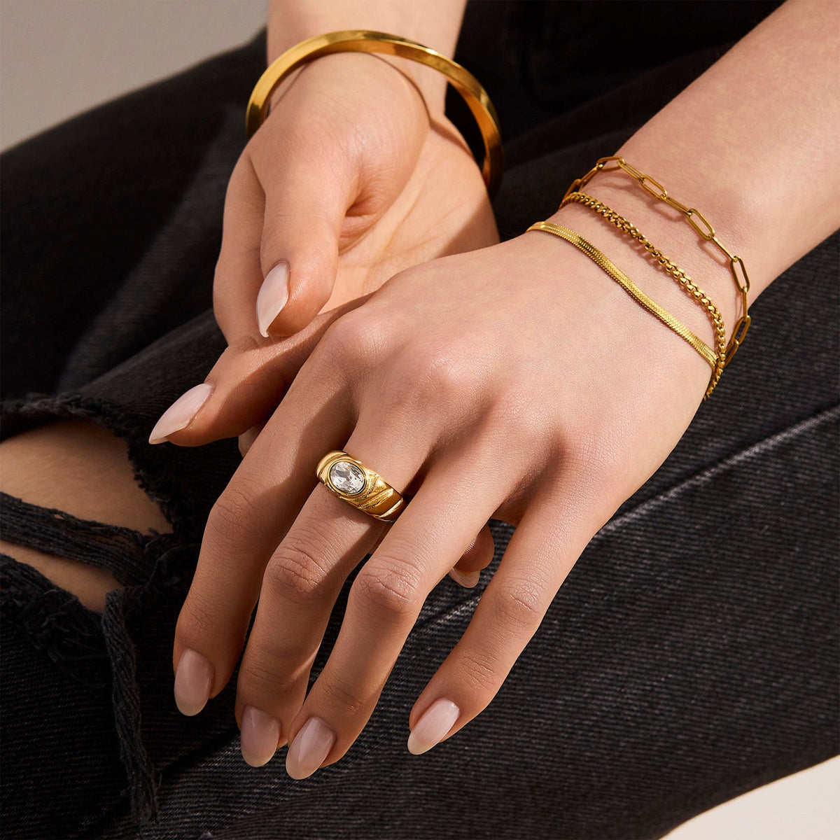 Oval Stone Dome Ring