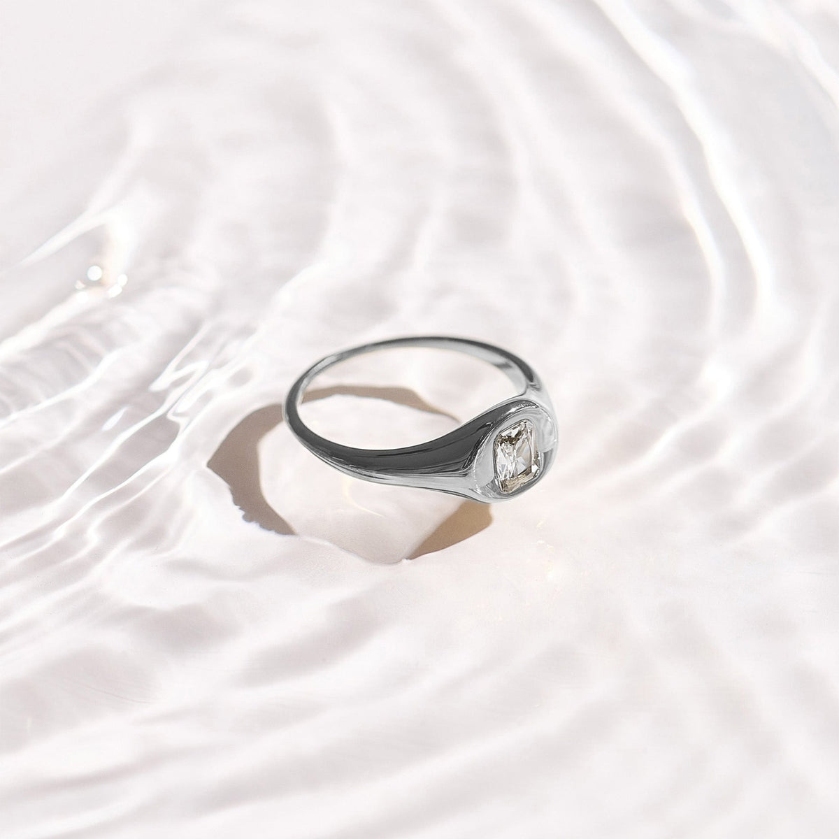 Crystal Cushion Dome Ring