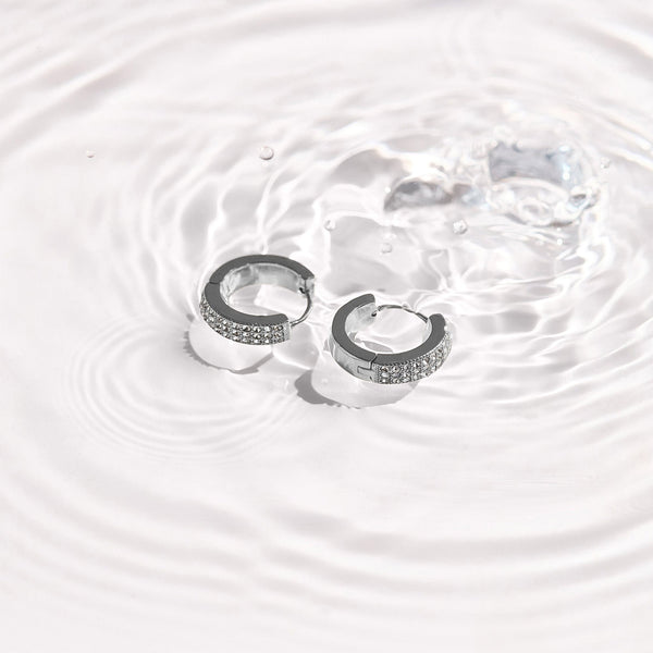 Pavé Crystal Huggie Hoop Earrings