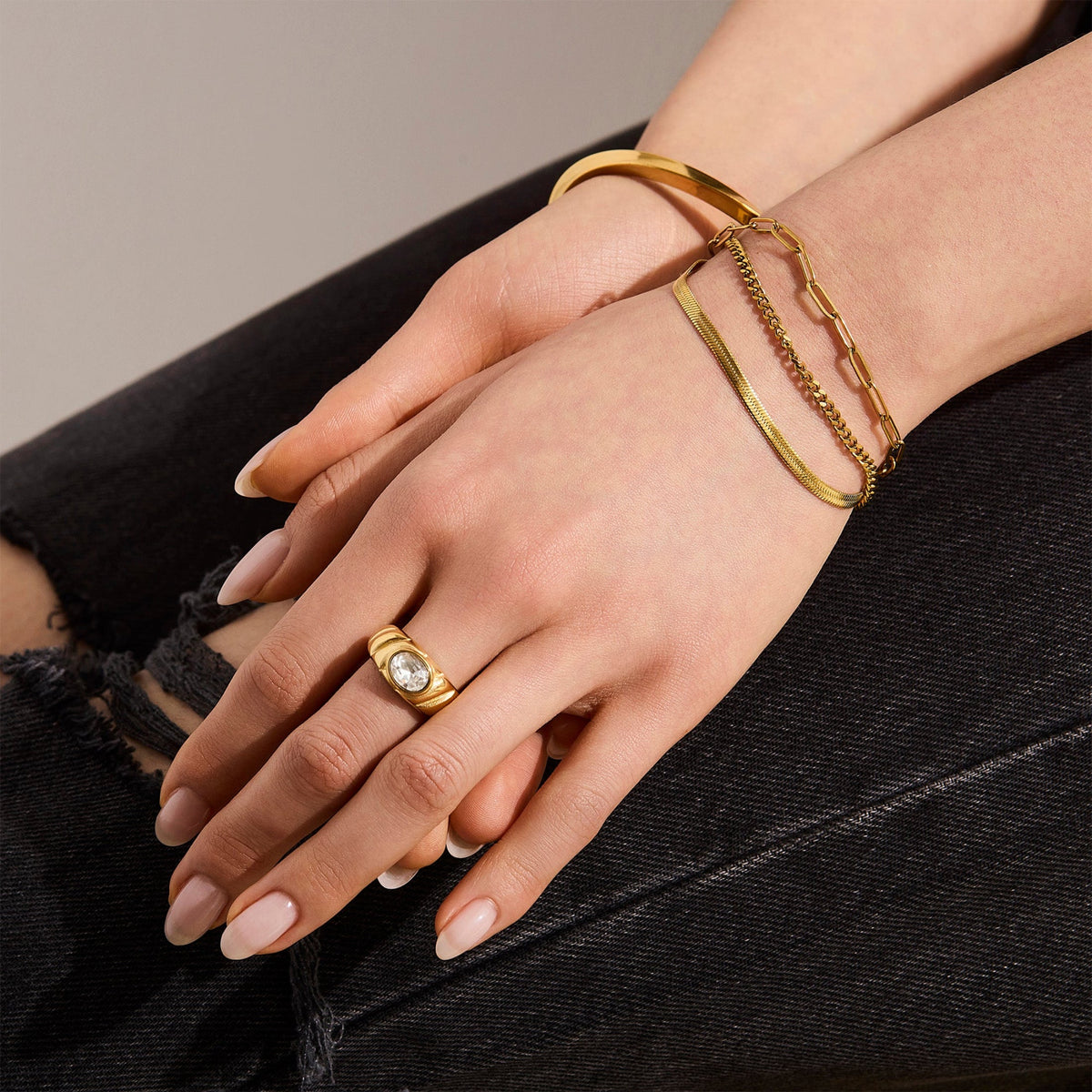 Triple Chain Mixed Link Bracelet