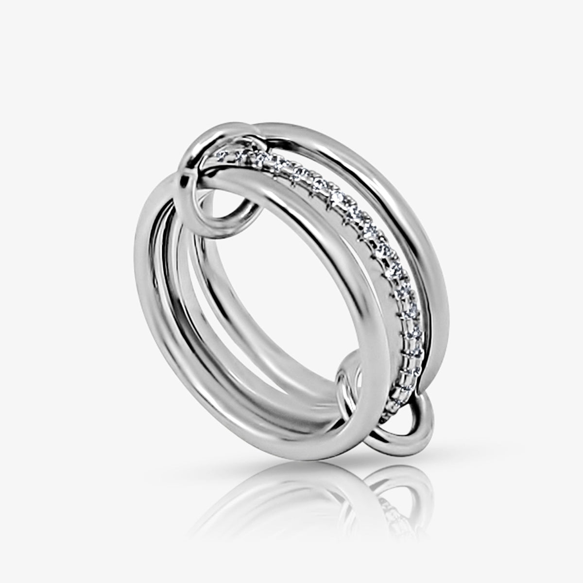 Stacked Linked Crystal Band Ring - EVRYJEWELS