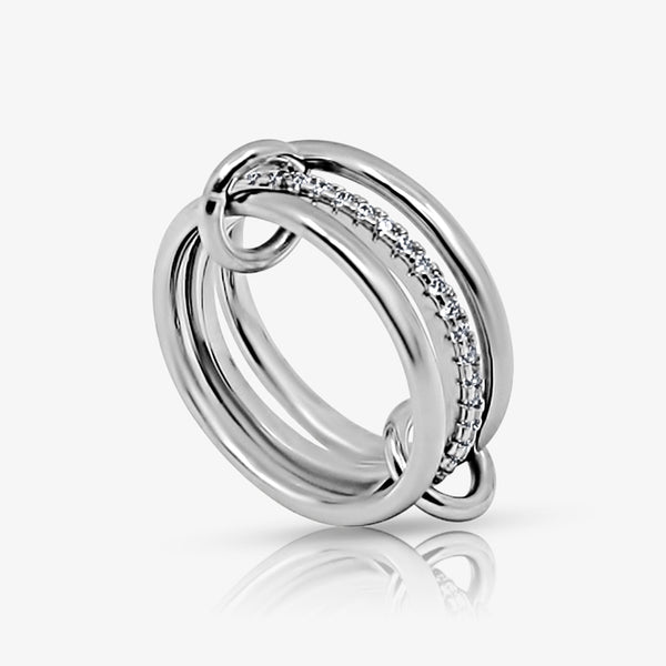 Stacked Linked Crystal Band Ring - EVRYJEWELS