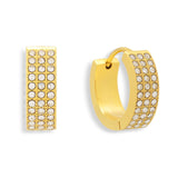 Pavé Crystal Huggie Hoop Earrings - EVRYJEWELS