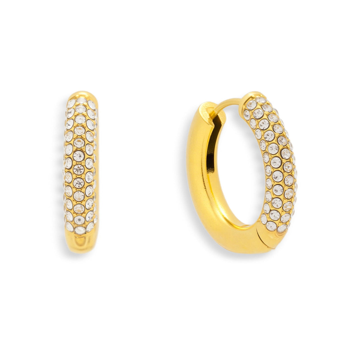 Crystal Pave Statement Hoops - EVRYJEWELS