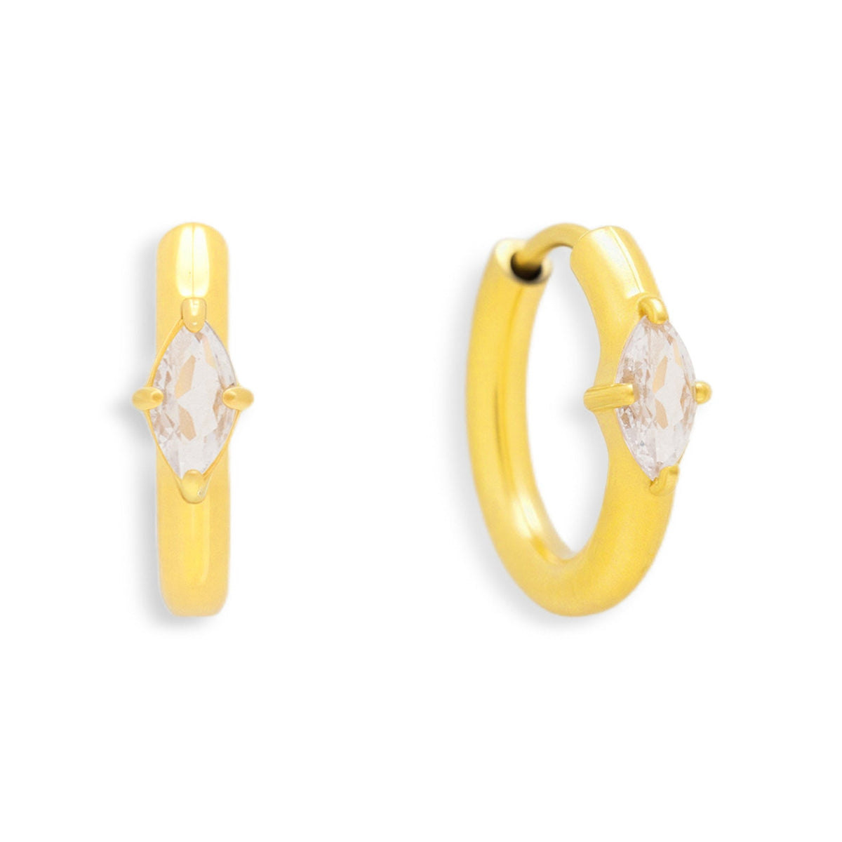 Marquise Crystal Huggie Hoop Earrings - EVRYJEWELS