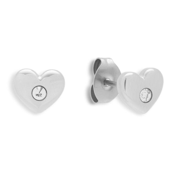 Crystal Heart Stud Earrings - EVRYJEWELS