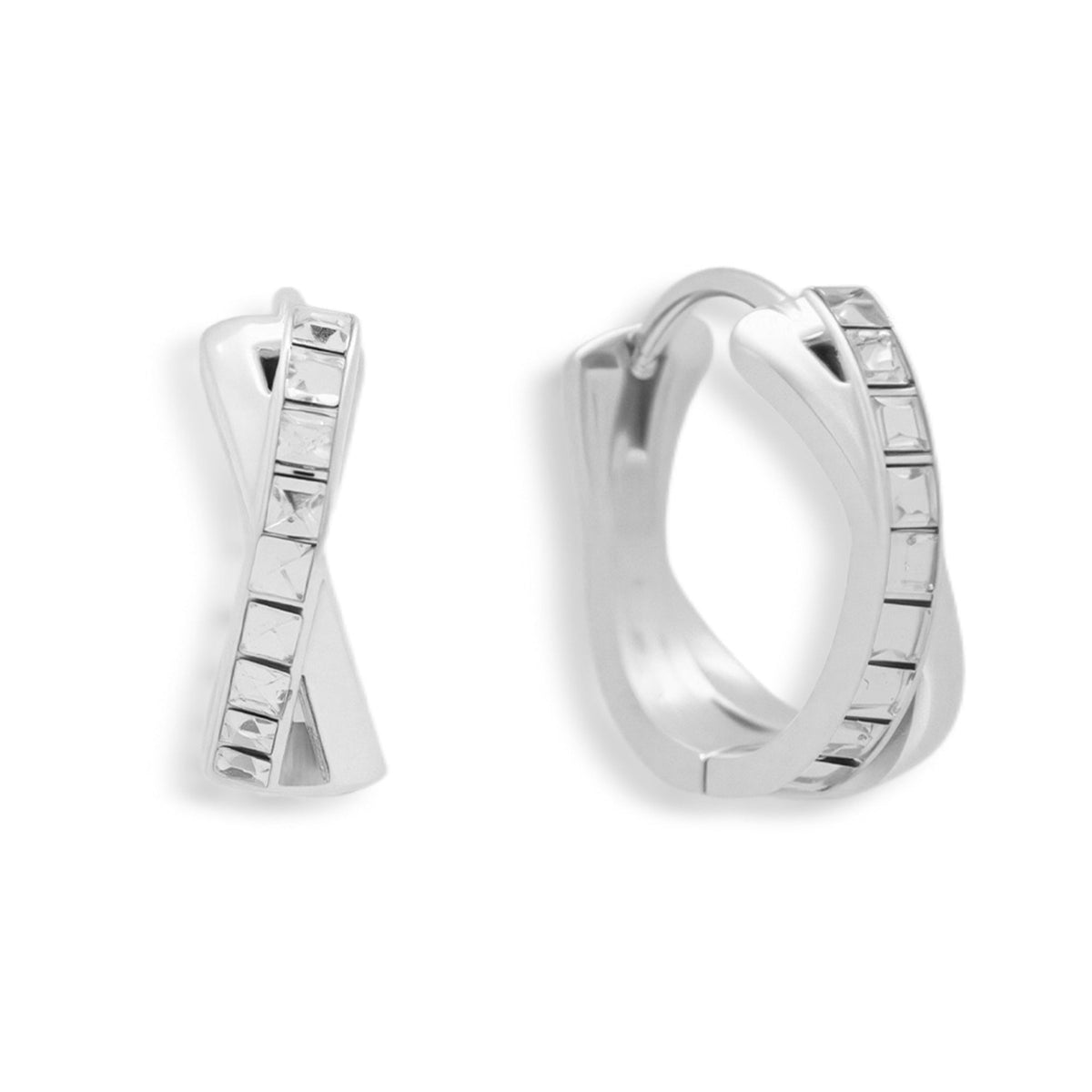 Crystal Twist Hoop Earrings - EVRYJEWELS