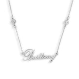 Custom/Personalized Nameplate with Gemstone Accents Necklace - EVRYJEWELS