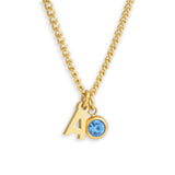 Custom/Personalized Initial Pendant Necklace w/ Birthstone - EVRYJEWELS