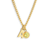 Custom/Personalized Initial Pendant Necklace w/ Birthstone - EVRYJEWELS