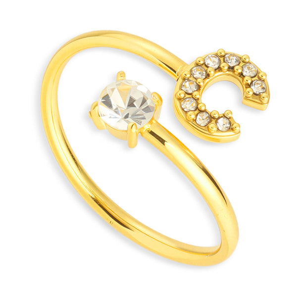 Sparkle Initial Wrap Ring - EVRYJEWELS