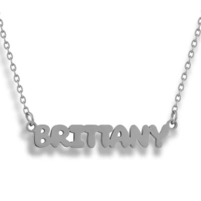 Custom/Personalized Bubble Nameplate Necklace - EVRYJEWELS
