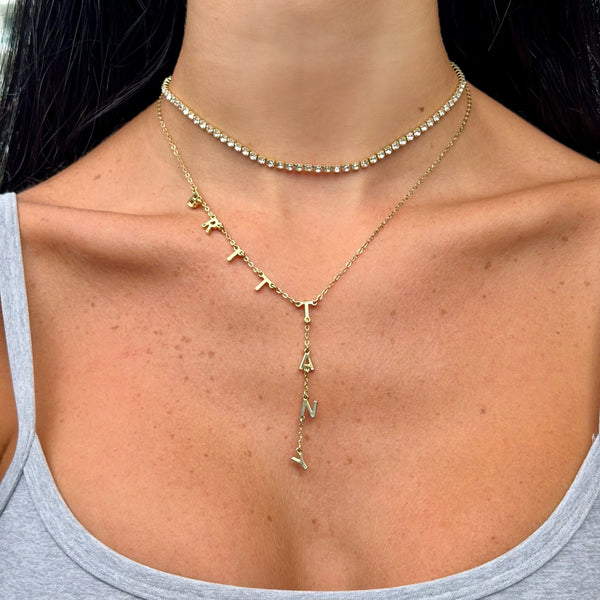 Custom/Personalized Name Drop Lariat Necklace