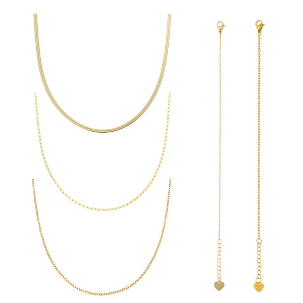 Fine Lines Bundle: 5 Piece Necklace and Bracelet Bundle
