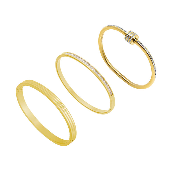 Golden Hour Bundle: 3 Piece Bangle - EVRYJEWELS