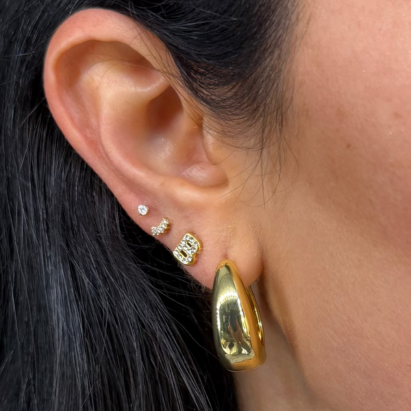 Crystal Initial Stud Earrings