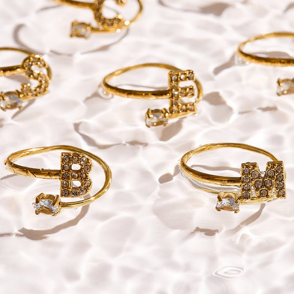 Sparkle Initial Wrap Ring