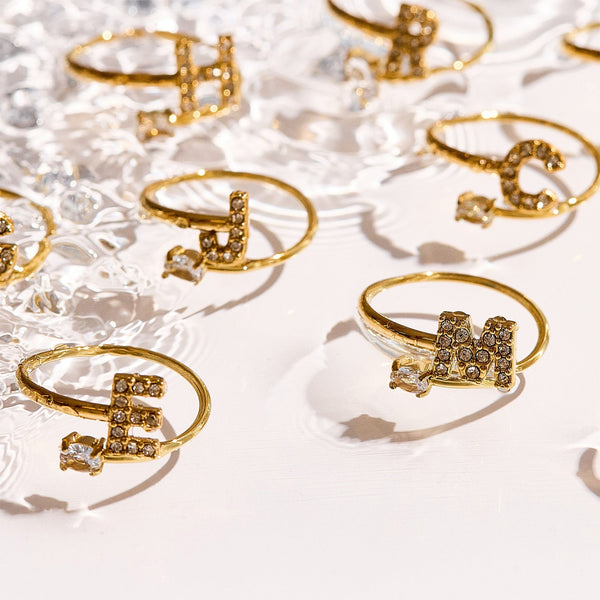 Sparkle Initial Wrap Ring