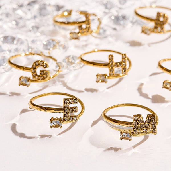 Sparkle Initial Wrap Ring