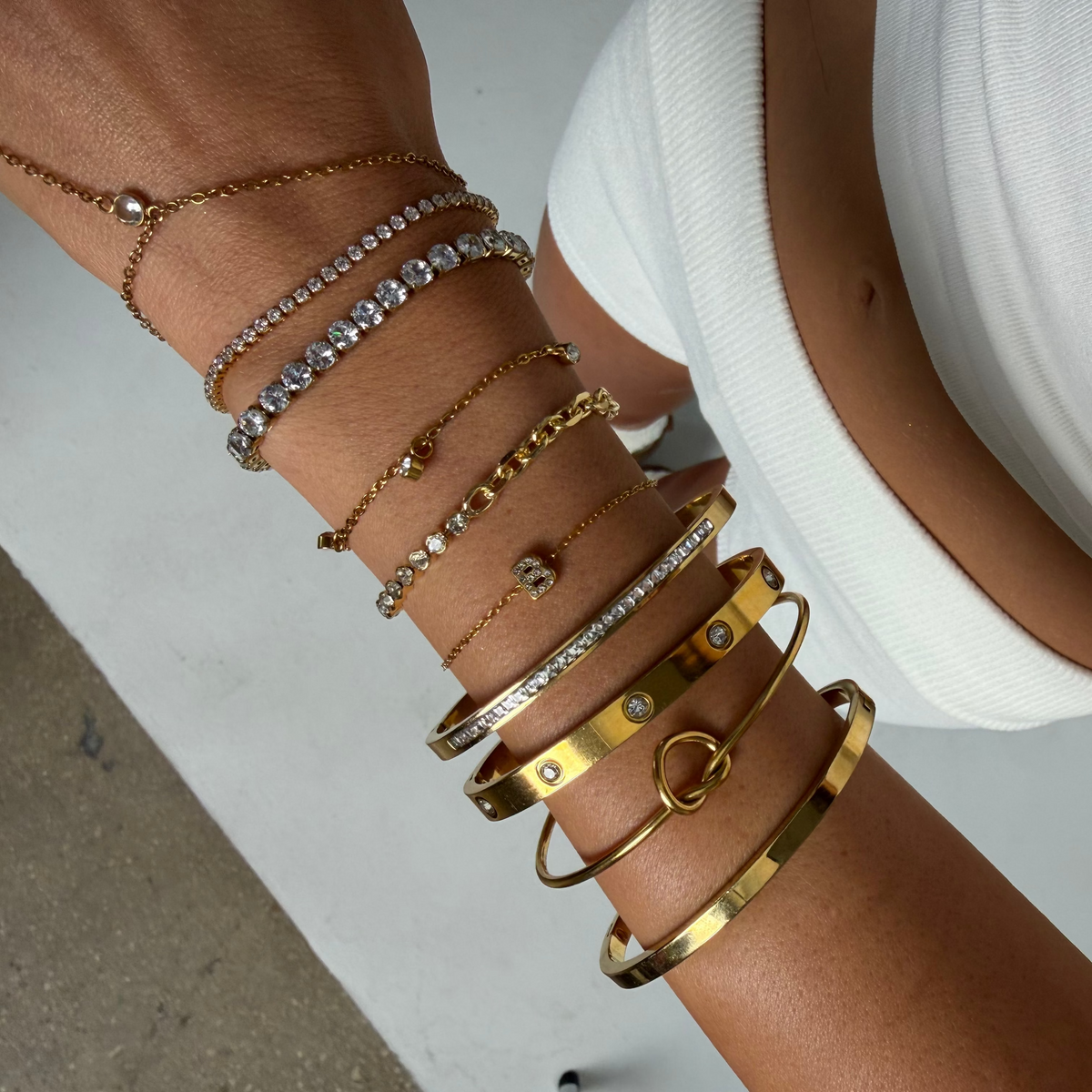 Initial Crystal Bracelet