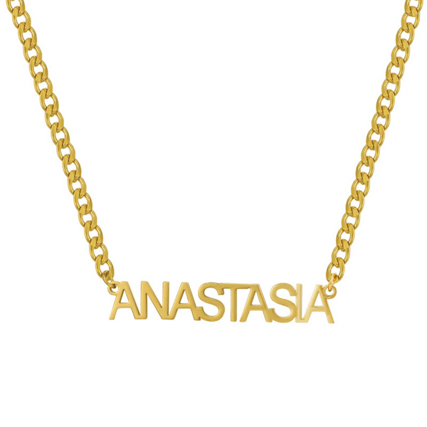Custom/Personalized Nameplate Curb Necklace - EVRYJEWELS