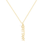Custom/Personalized Mini Vertical Charm Nameplate Necklace - EVRYJEWELS