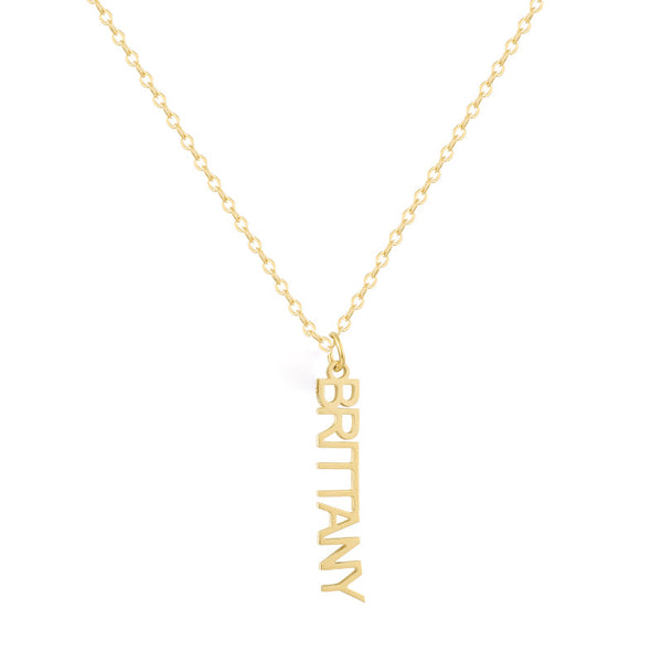 Custom/Personalized Mini Vertical Charm Nameplate Necklace - EVRYJEWELS