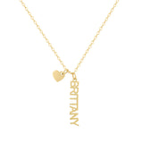 Custom/Personalized Mini Vertical Charm Nameplate Necklace - EVRYJEWELS