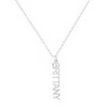 Custom/Personalized Mini Vertical Charm Nameplate Necklace - EVRYJEWELS