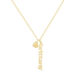 Custom/Personalized Mini Vertical Charm Nameplate Necklace - EVRYJEWELS