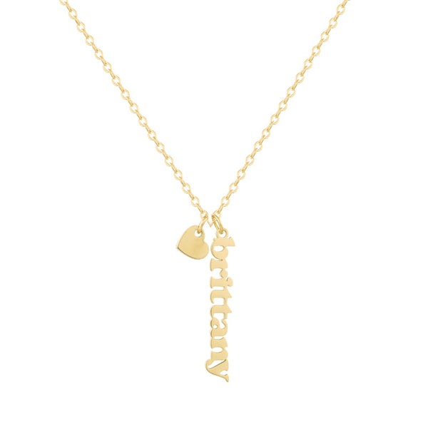 Custom/Personalized Mini Vertical Charm Nameplate Necklace - EVRYJEWELS