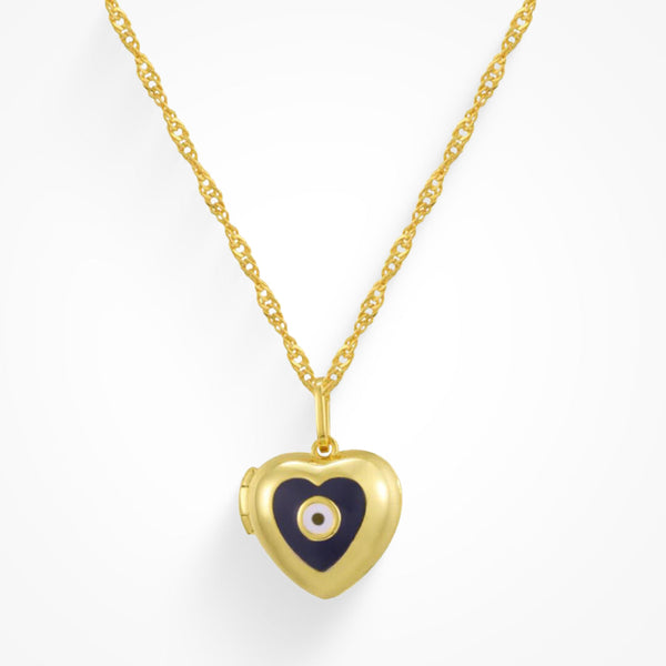 Evil Eye Locket Necklace - EVRYJEWELS
