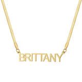 Custom/Personalized Herringbone Nameplate Necklace - EVRYJEWELS