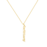 Custom/Personalized Mini Vertical Charm Nameplate Necklace - EVRYJEWELS