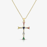 Rainbow Blessings Cross Necklace - EVRYJEWELS
